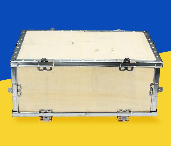 Plywood steel edge turnover box 2