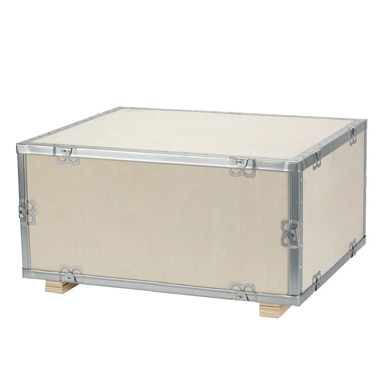 Detachable wooden box with buckle steel strap 4