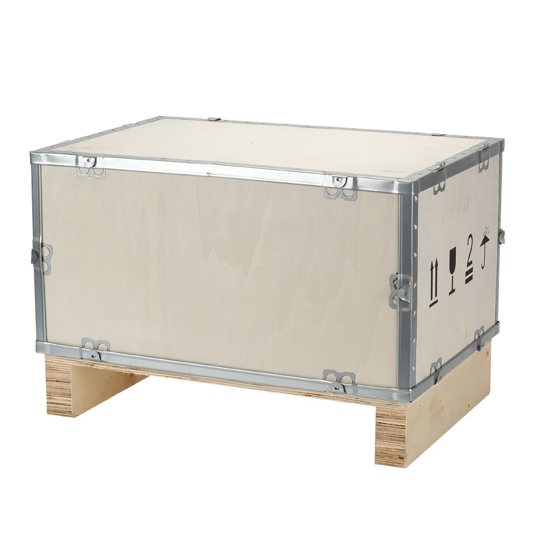 Steel-sided wooden transport box free of fumigation 6 01