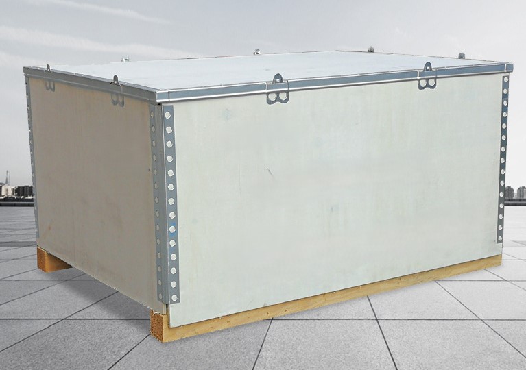 Disassembly of steel-banded plywood crates 39
