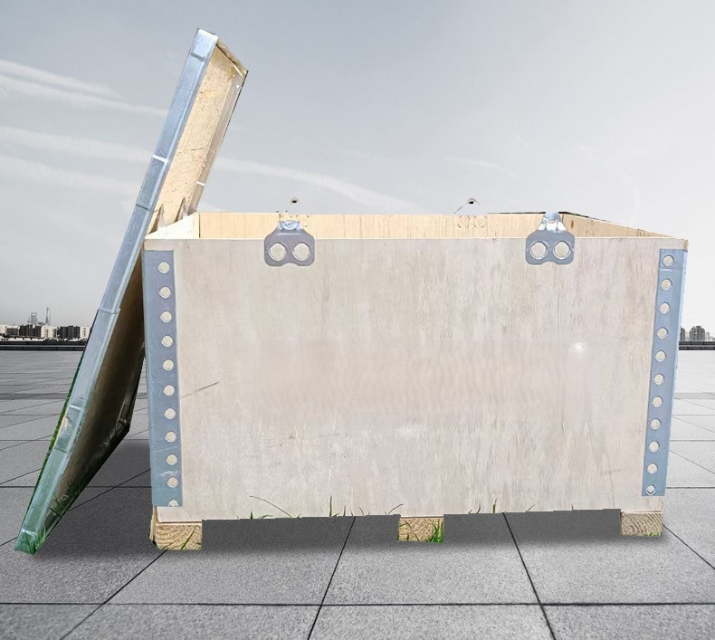 Fumigation-free steel belt turnover wooden box 16 02
