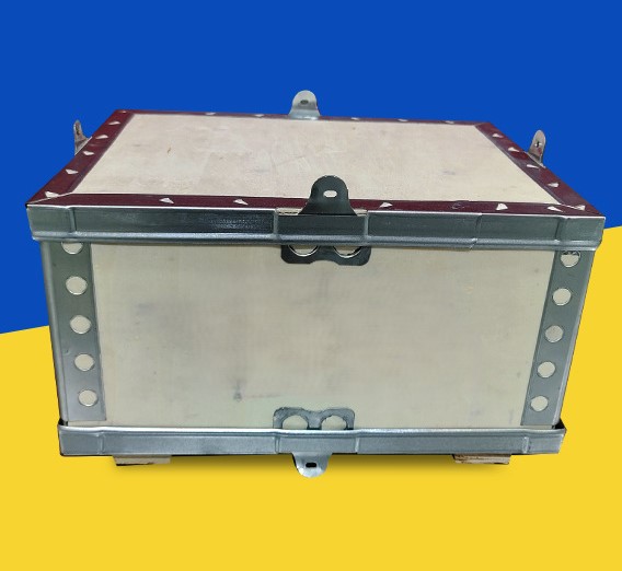 Plywood assembled steel strap wooden box 59